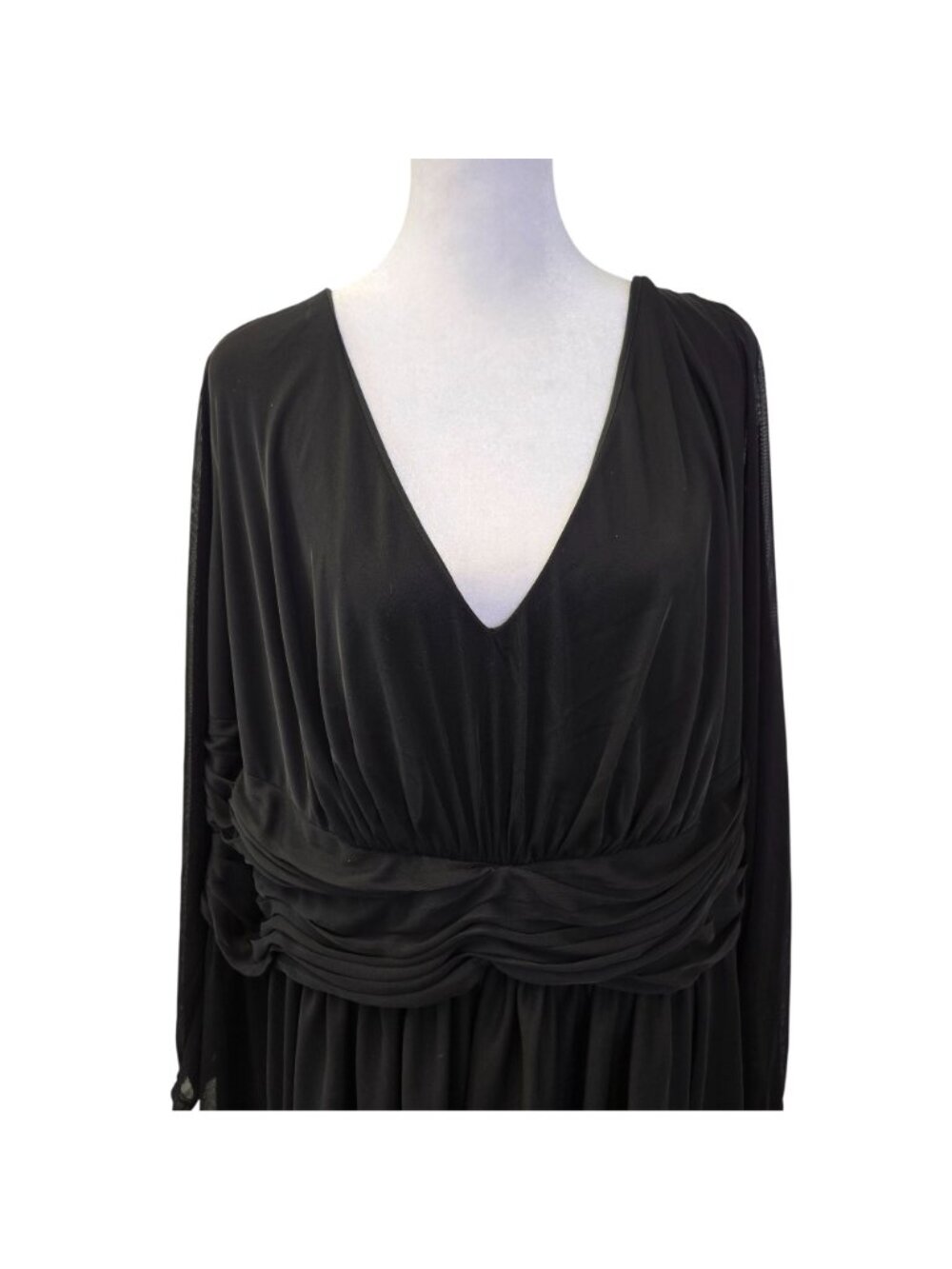 NWT DB Studio Celebrate Ruched Waist Long Sleeve Special Occasion Dress Size 26 - Picture 4 of 9